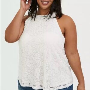 Torrid White Lace Pullover Top EUC Torrid size 2